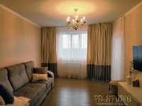 Дизайн штор для современной гостиной, оформление квартиры г. Пушкино