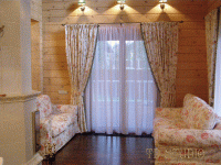 Шторы прованс в гостиной в деревянном доме, Дмитровский р-н