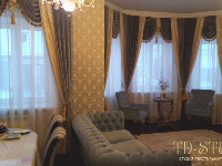 Дизайн и пошив штор в гостиную, дом в КП Тишково Парк