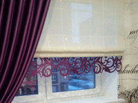 Ажурный кант на римской шторе, дизайн окна на заказ в Москве