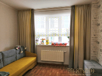 Текстильное оформление шторами окна в детской комнате, квартира г. Москва