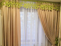 Современные шторы в детскую комнату с ажурным ламбрекеном, квартира г. Красногорск