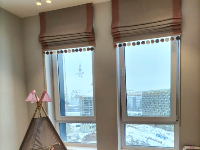 Римские шторы на два окна в комнату девочки, ЖК Грин парк Москва