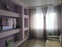Легкие шторы в интерьере гостиной, квартира г.Ивантеевка