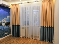 Дизайн и пошив штор для детской комнаты на окно и балконную дверь, квартира г. Москва