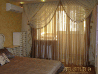 Легкие шторы в оформлении классической спальни, квартира Москва Останкино