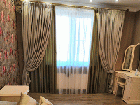 Дизайнерские шторы бархатные в спальню, дом КП Степаньковская Слобода