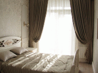Шторы в спальне прованс, квартира Москва Ленинский пр-т