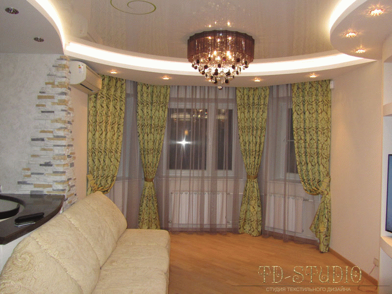 Красивые шторы в современном интерьере квартиры, г. Мытищи